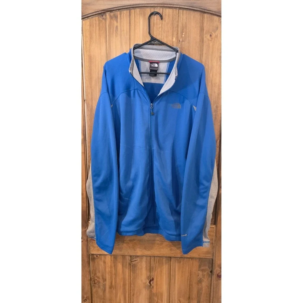 The North Face Full Zip Jacket Mens XL Blue FlashDry Long Sleeve Stretch Outdoor